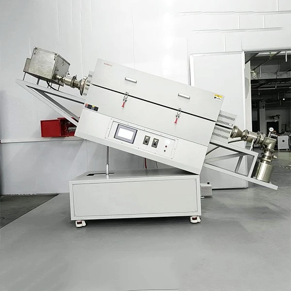 Rotary tube furnace with feeder